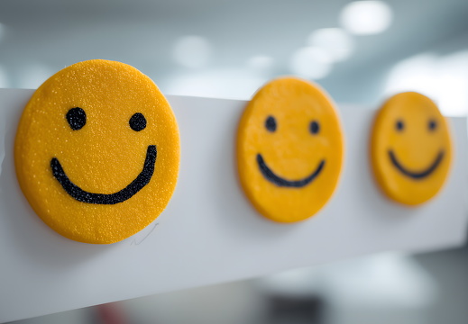 Drei Smileys für Kundenfeedback