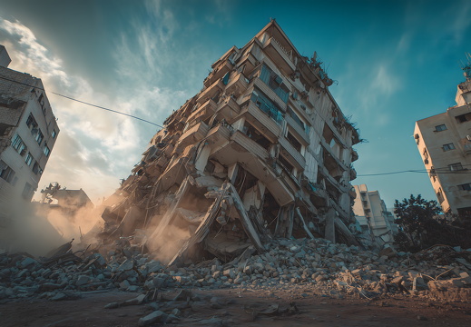 Zerstörtes Wohnhaus nach schwerem Beben