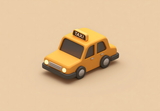 Gelbes stilisiertes Taxi