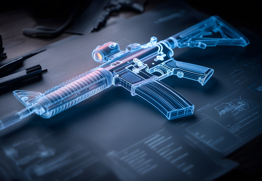 Projektion mit Waffe bei taktischer Simulation