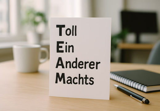 Karte mit Spruch Toll Ein Anderer Machts auf Tisch