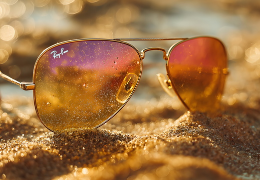Ray-Ban Sonnenbrille im Sand am Strand