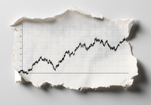 Inflation Kurve auf zerrissenem Papier vor grauem Hintergrund