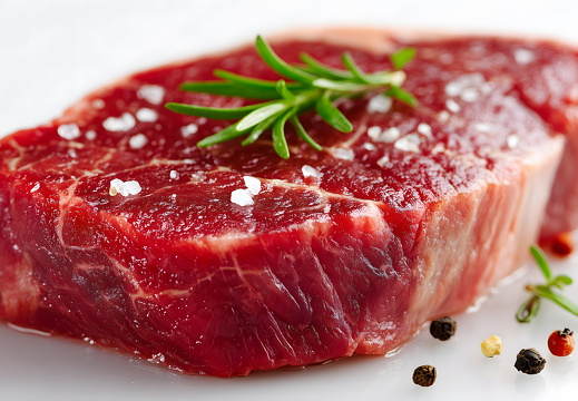 Raw beef cut isolated on white background