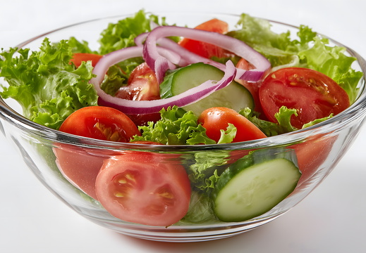 Fresh vegetable salad with tomato cucumber and red onion