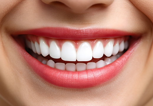 Beautiful Female Smile Showing Perfect White Teeth