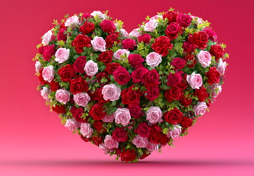 Heart Shaped Rose Flower Arrangement for Valentine’s Day