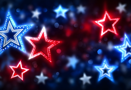 Memorial Day Background with Red Blue Stars