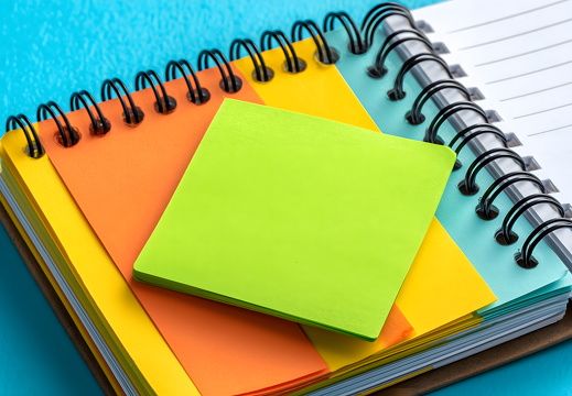 Sticky Notes and Spiral Notebooks Office Background