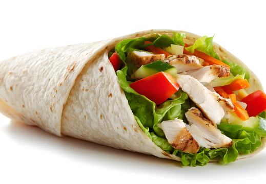 Wrap mit gegrilltem Hähnchen und Gemüse