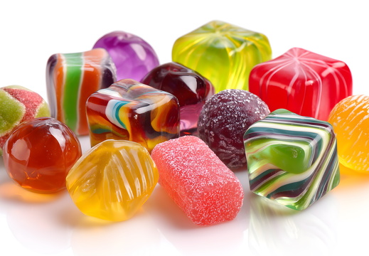 Bunte Bonbons auf weißem Hintergrund