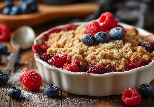 Fruchtiger Beerencrumble mit knusprigen Streuseln