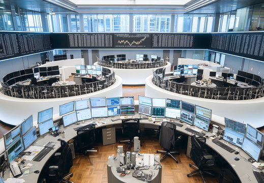 Deutsche Börse DAX Handel mit modernen Arbeitsplätzen